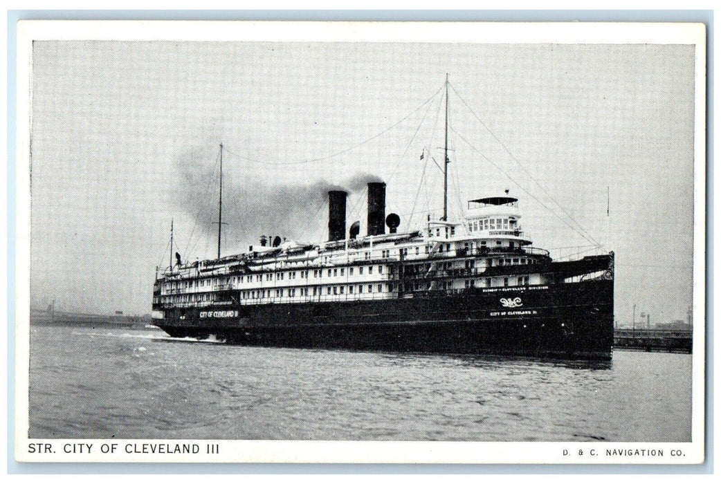 c1920 Steamer City Cruise Cleveland Illinois Glass Tone Vintage Antique Postcard