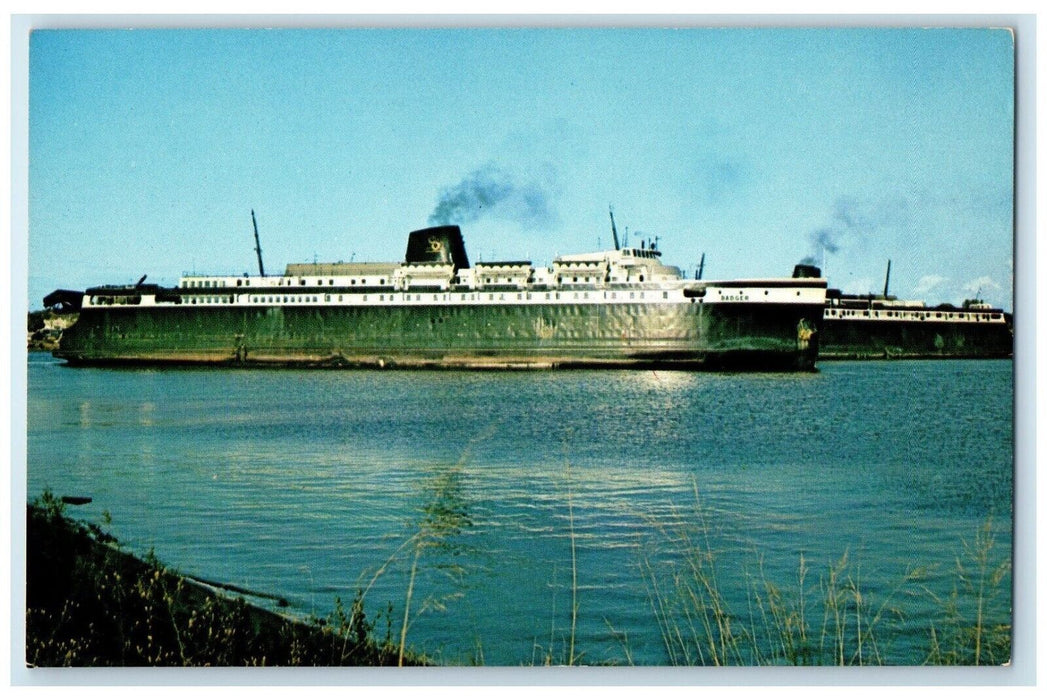 c1960 Badger Cruise Automobiles Chesapeake Ohio Steamer Rail Michigan Postcard