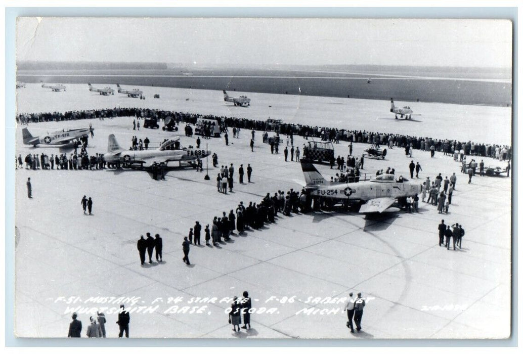 1962 Mustang Starfire Saber Jet Wurtsmith Base Oscoda MI RPPC Photo Po ...