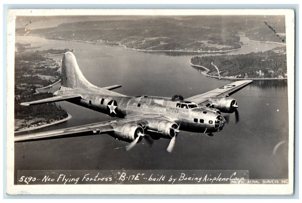 c1940's Boeing Airplane B-17 Flying Fortress US Air Force RPPC Photo Postcard