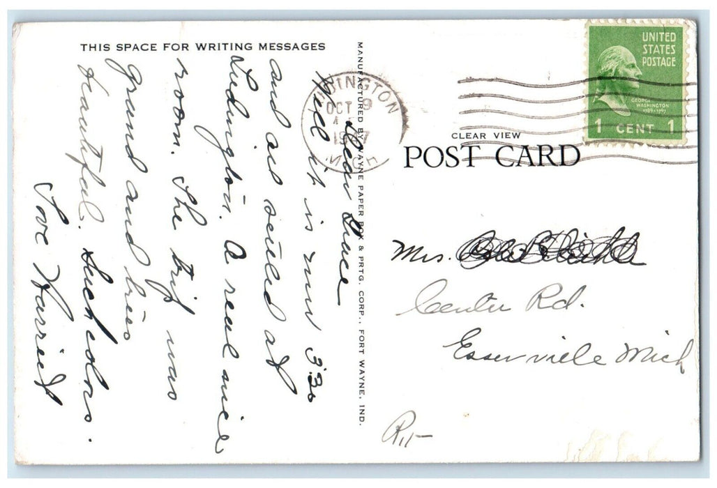 1947 Ships From Great Lakes Naval Reserve Training Station Michigan MI Postcard