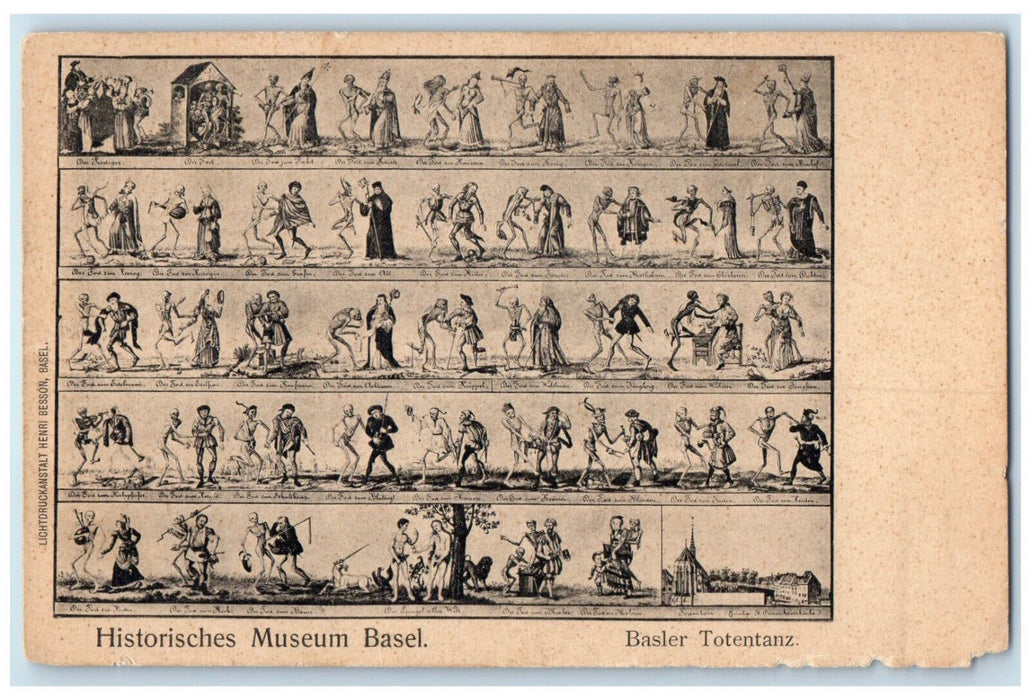 c1905 Basler Totentanz Historisches Museum Basel Switzerland Postcard