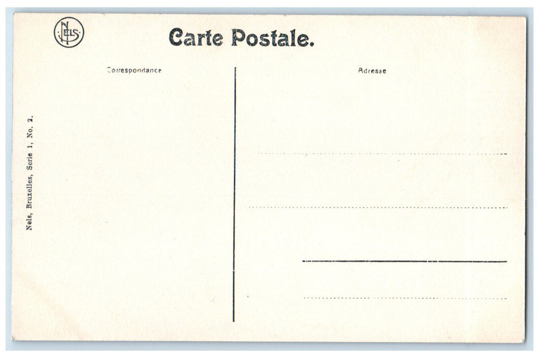 c1910 Gare Du Nord Brussels Belgium Horse Carriage Unposted Antique Postcard