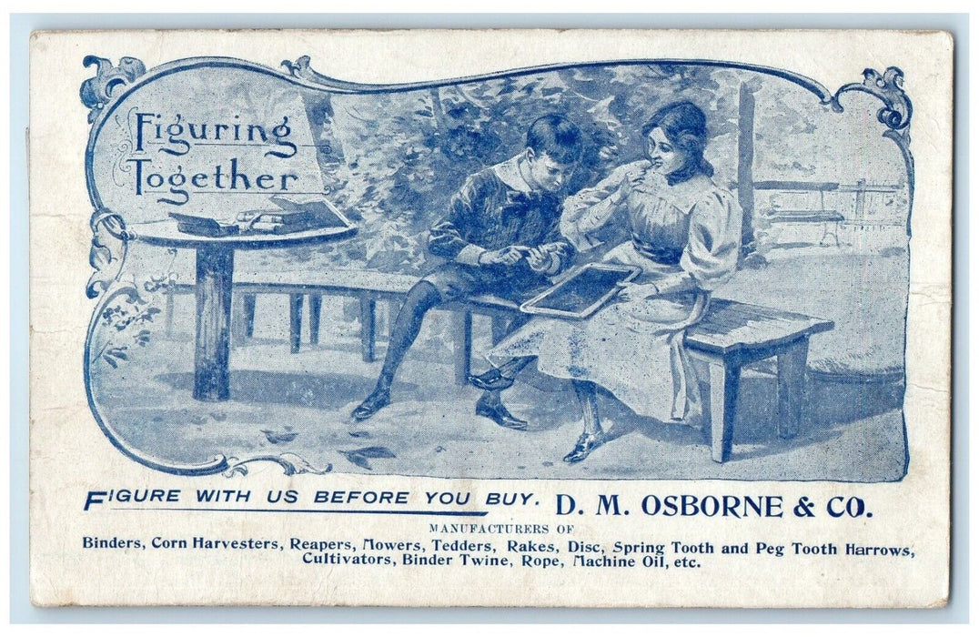 1895 DM Osborne & Co. Farm Equipment Advertising Auburn New York NY Postcard