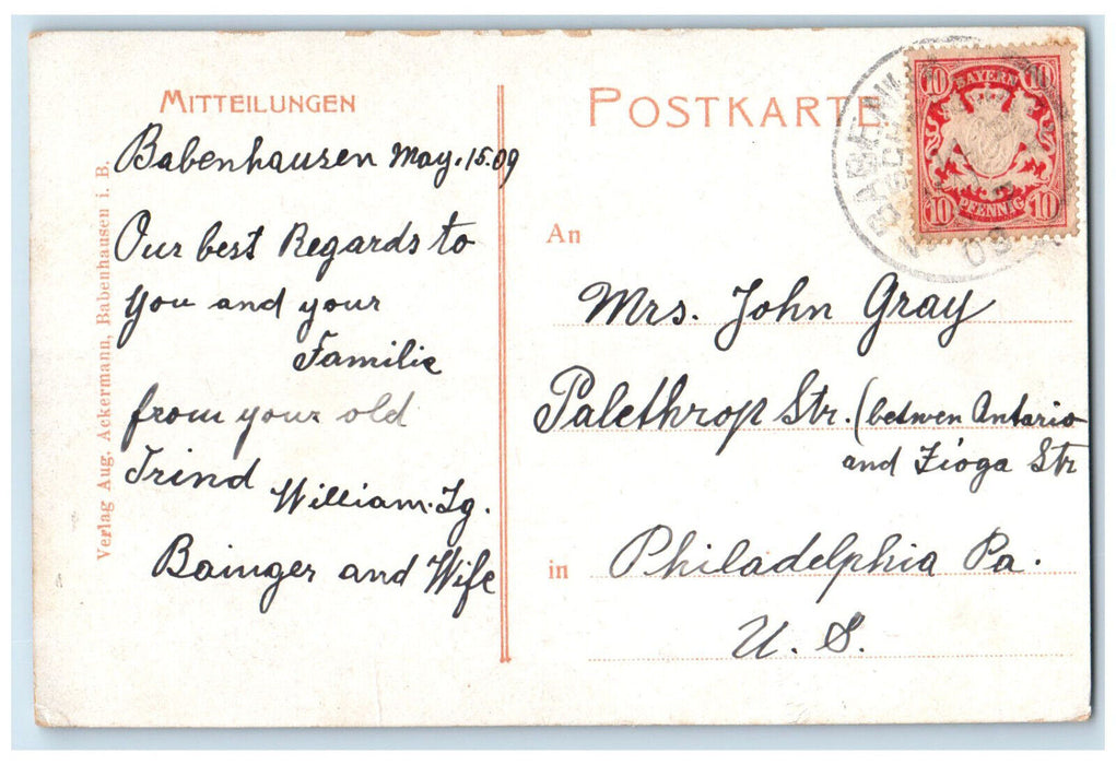 1909 Babenhaus Total View Darmstadt-Dieburg Hesse Germany Unposted Postcard