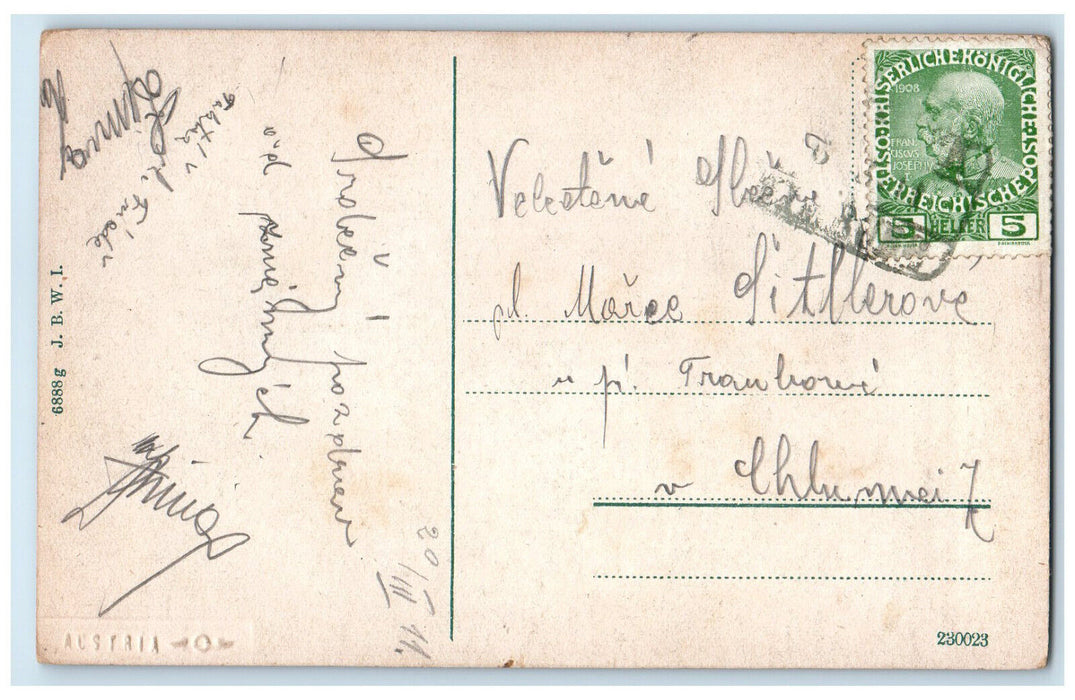 c1910 Business Section Palackeho Trida Nymburk Czech Republic Postcard