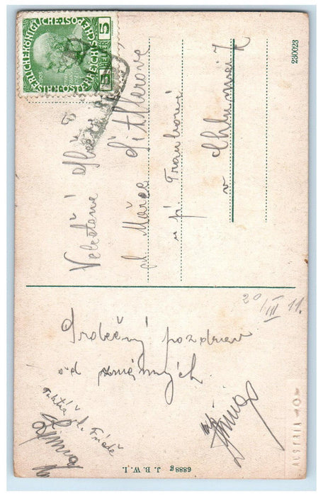 c1910 Business Section Palackeho Trida Nymburk Czech Republic Postcard