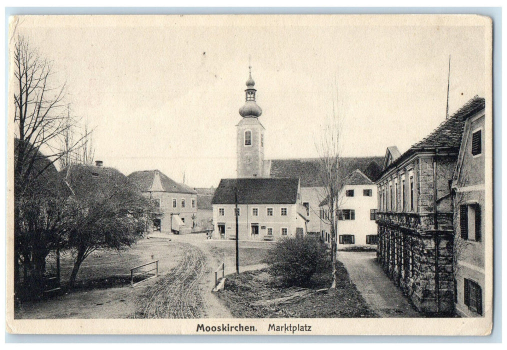 c1920's Aerial View Buildings in Mooskirchen Market Square Austria Postcard