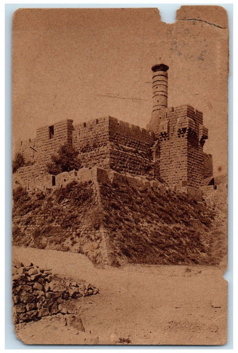 View Of David's Tower Jerusalem Palestine Israel Posted Vintage Postcard