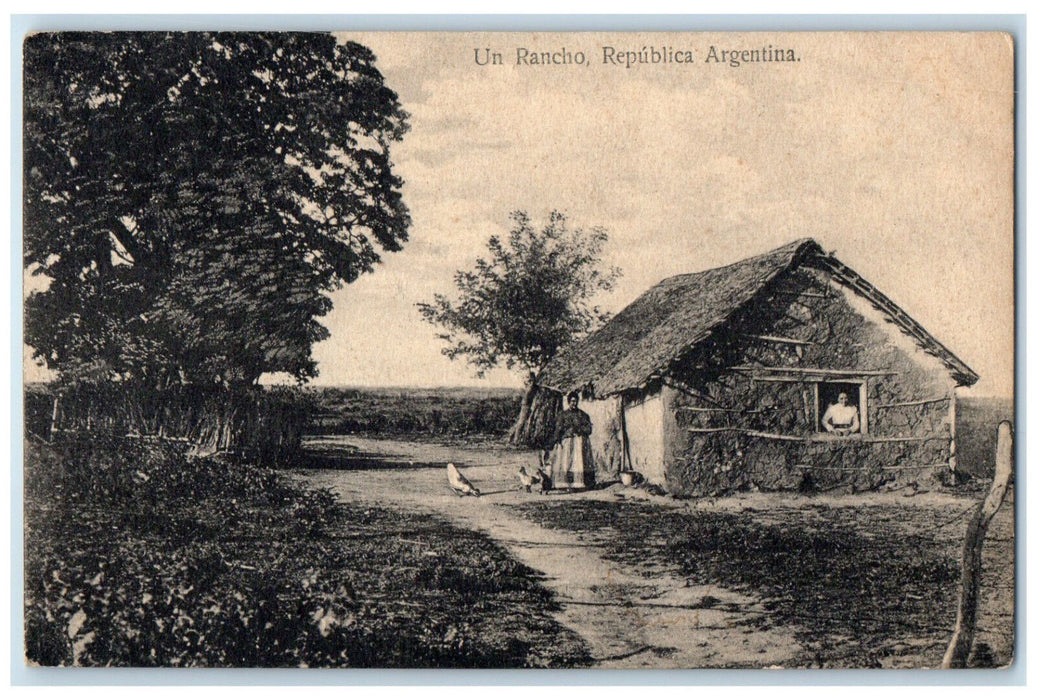 c1910 A Ranch Nipa House Republica Argentina Antique Unposted Postcard