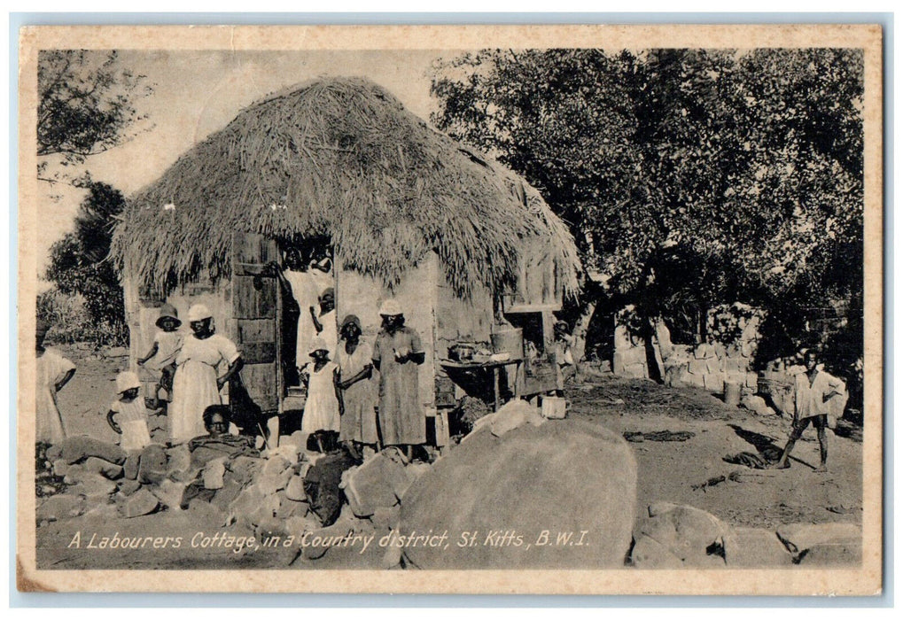 c1940's A Labourers Cottage in Country District St. Kitts BWI Unposted Postcard