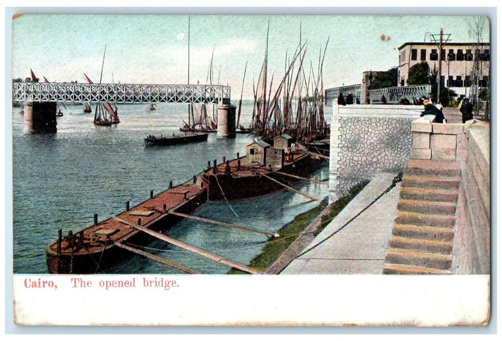 c1910 Boat Scene The Opened Bride Cairo Egypt Antique Unposted Postcard