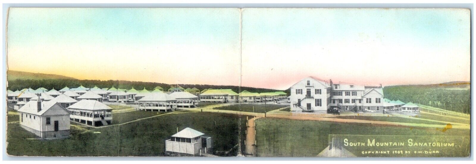 South Mountain Sanatorium Tuberculosis Fold Out Panorama PA Fold Out Postcard