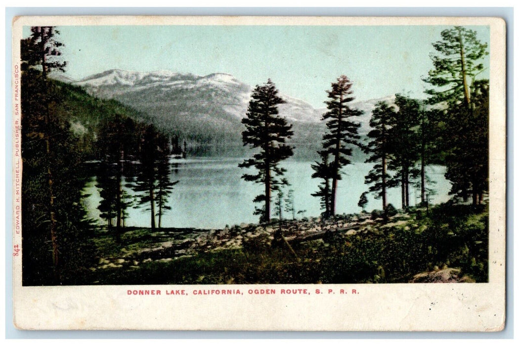 1906 Donner Lake California Ogden Route S P R R Iowa City IA Antique Postcard