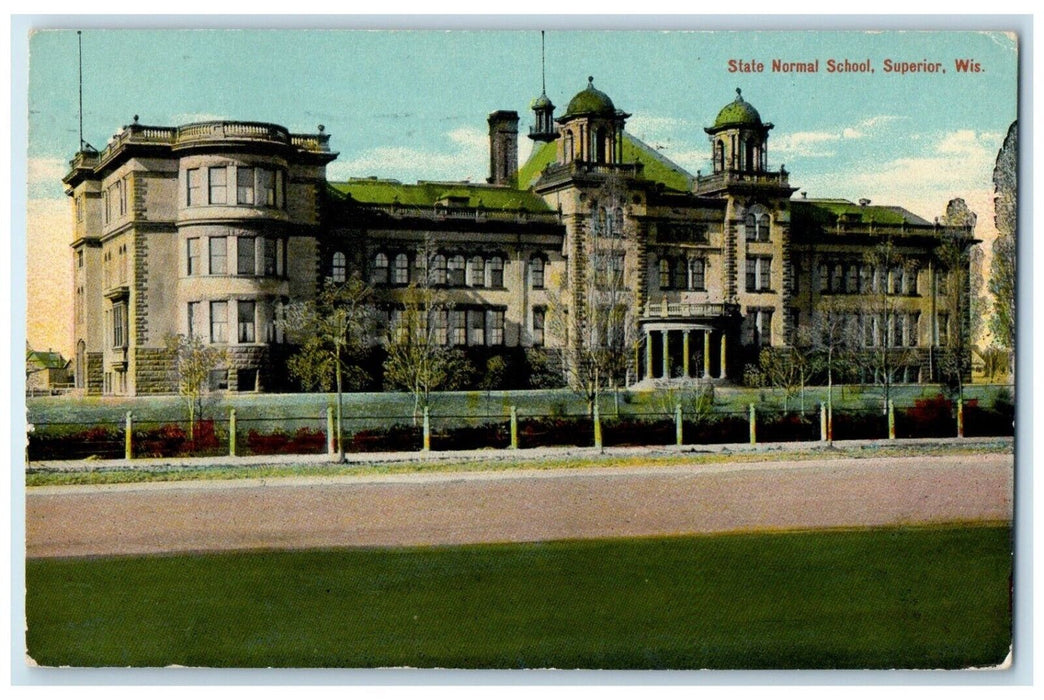 1911 Exterior View State Normal School Building Superior Wisconsin WI Postcard