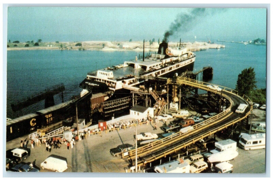 c1960 S.S. City Midland Railway Owner Lake Ship Manitowoc Ludington MI Postcard