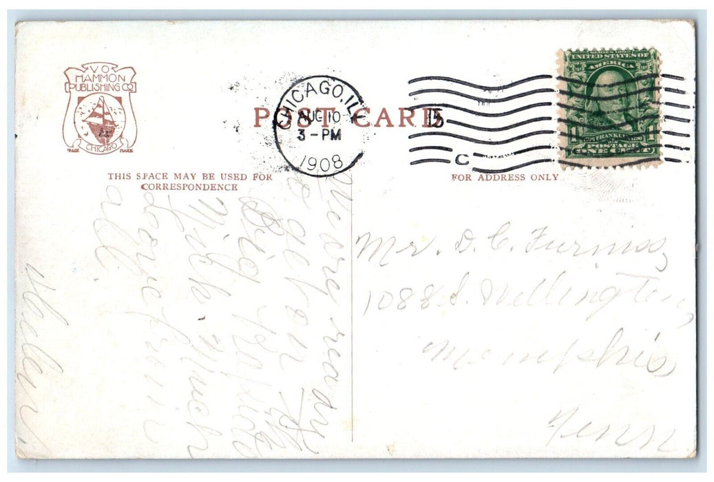1908 Whaleback Steamer Christopher Columbus Entering Harbor Chicago IL Postcard