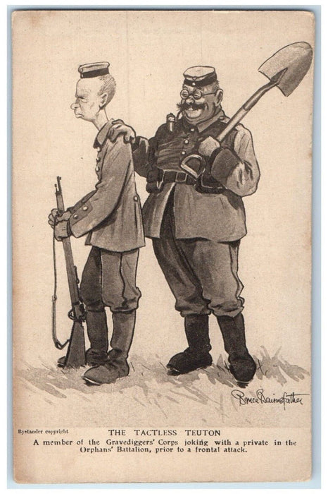 c1910s The Tactless Teuton Military WWI Humor Bruce Bains Father Postcard