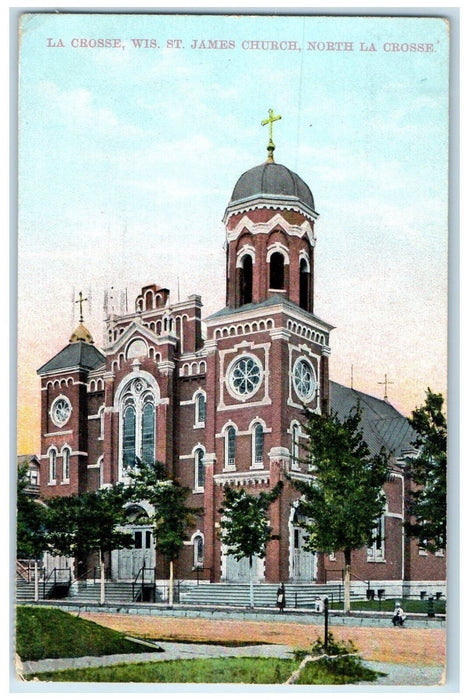 1909 St James Church North La Crosse Building La Crosse Wisconsin WI Postcard