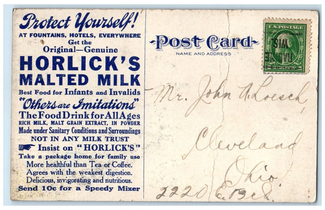c1910 Aerial View Horlick Malted Milk Factory Wisconsin WI Advertising Postcard