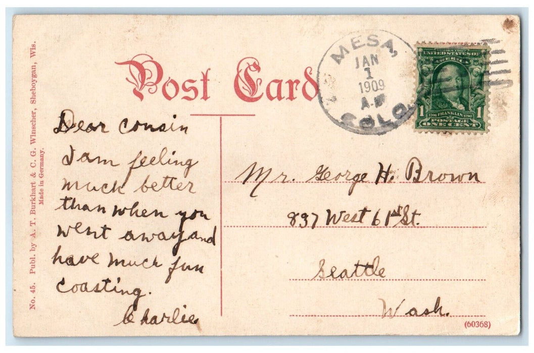1909 Sheboygan Falls Bridge Building Wisconsin Vintage Antique Unposted Postcard