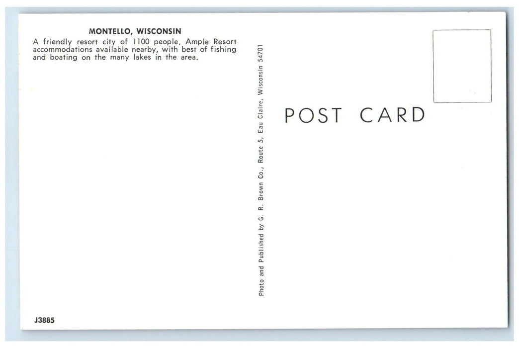 c1960 Greetings From Montello Classic Cars Exterior Building Wisconsin Postcard