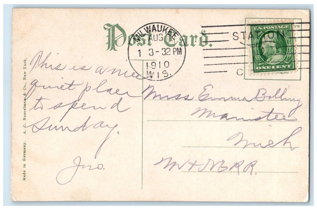 1910 YMCA Building College Avenue Exterior Building Racine Wisconsin WI Postcard