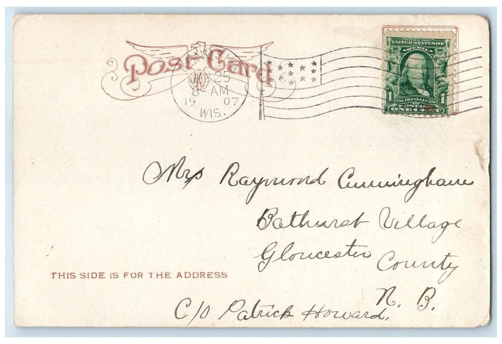 1907 Life Saving Crew Washington Island Canoe Boat Kenosha Wisconsin WI Postcard