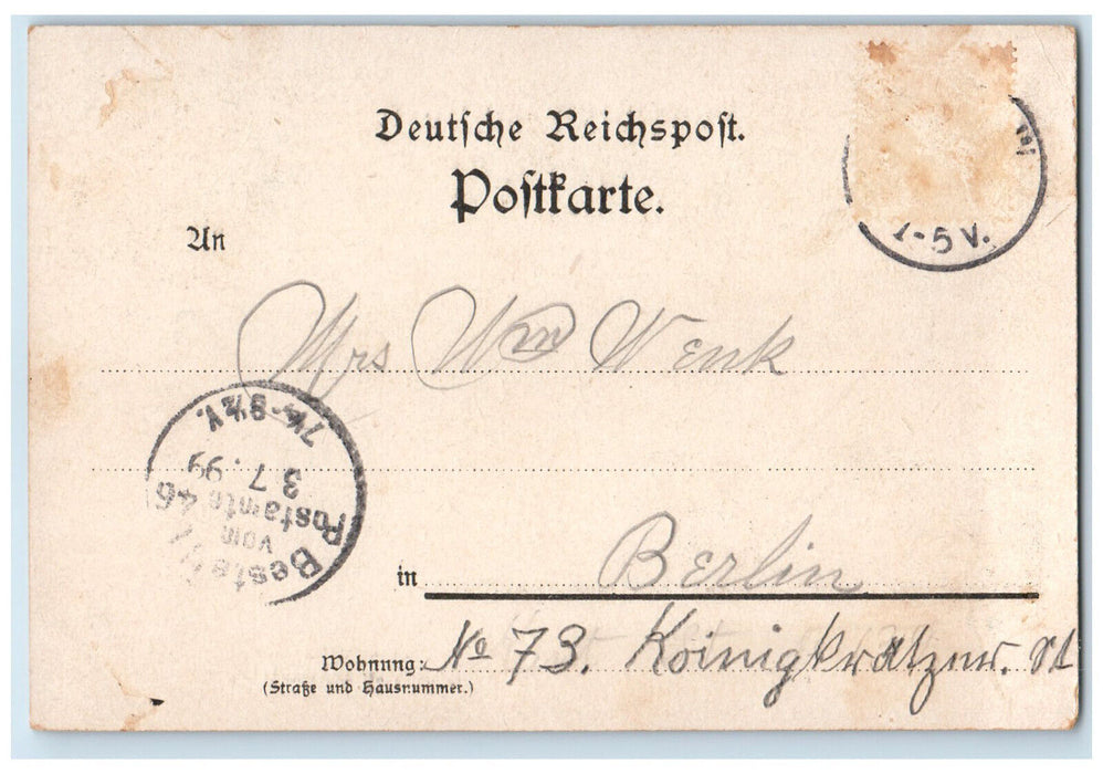 1899 Greetings from Seebad Wilmersdorf Otto Schramm Berlin Germany PMC Postcard