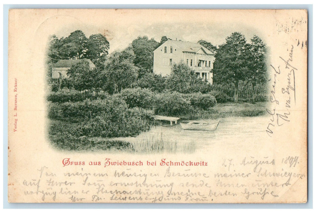 1899 Greetings from Ewiebusch Bei Schmockwitz Berlin Germany Antique Postcard