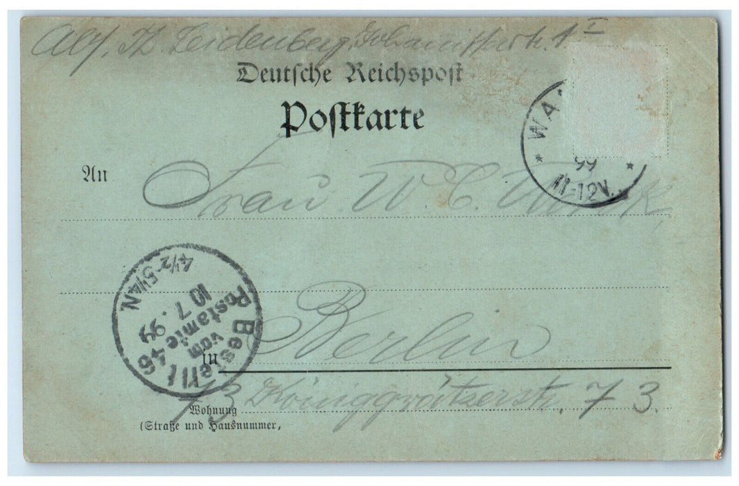 1899 Panoramic View Greetings from Wannsee Berlin Germany Antique Postcard