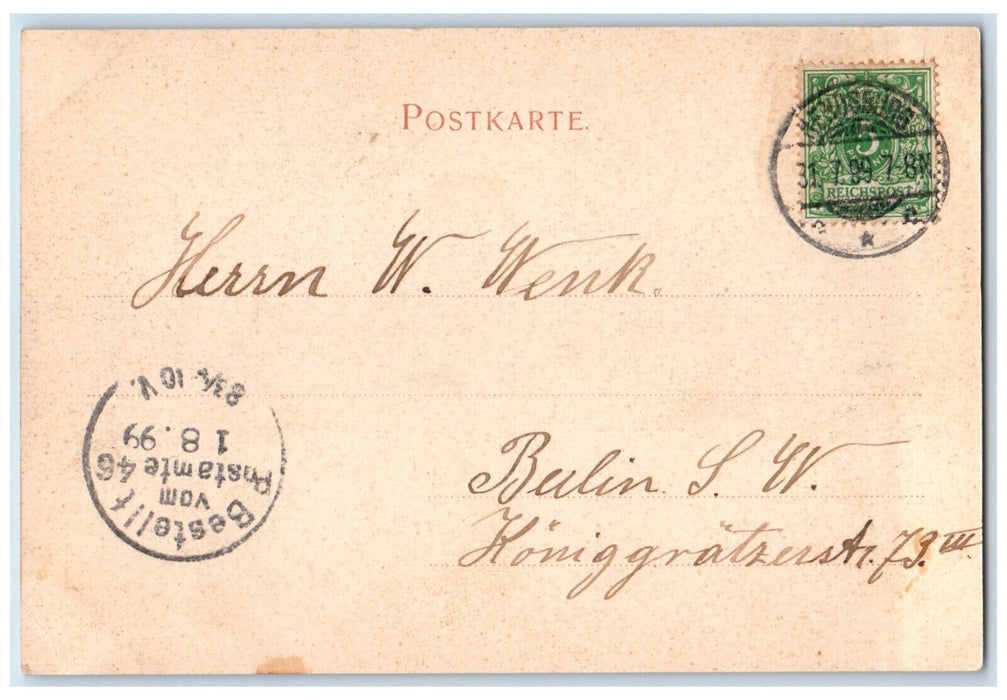 1899 Drebrucke I Rendsburg Germany Sailing Ship Landing Antique Posted Postcard