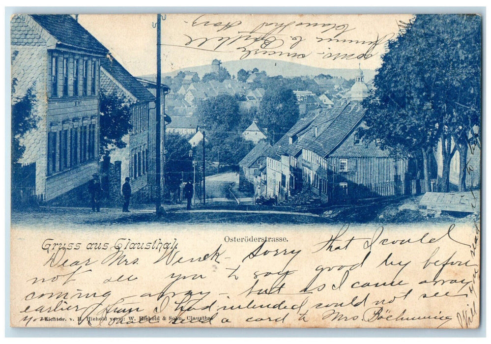 1899 Osteroderstrasse Greetings from Clausthal Germany Antique Postcard