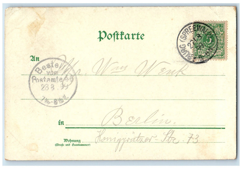 1899 Strasse in Lehde Greetings from The Spreewald Lübbenau Germany Postcard