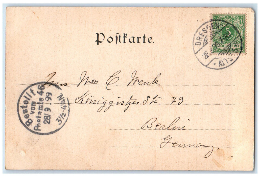 1899 View of Railway Loschwitz Dresden Germany Antique Posted Postcard