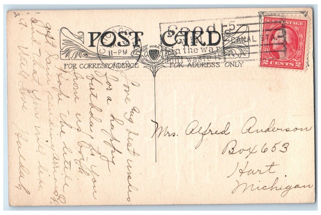 c1910s Birthday Message Flowers Arts Crafts Chicago Illinois IL Antique Postcard