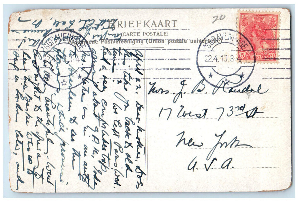 1910 Restaurant View Grand Hall Louis XVI Hotel Des Indes The Hague Postcard