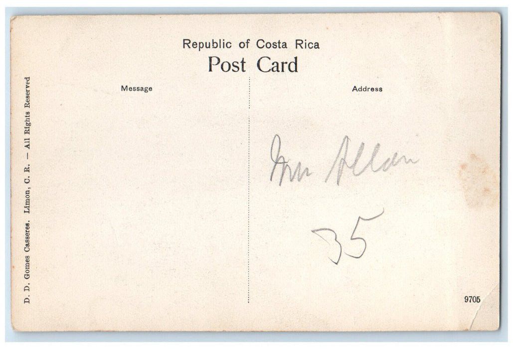 c1940's Group of Children Attending Government School Limon Costa Rica Postcard