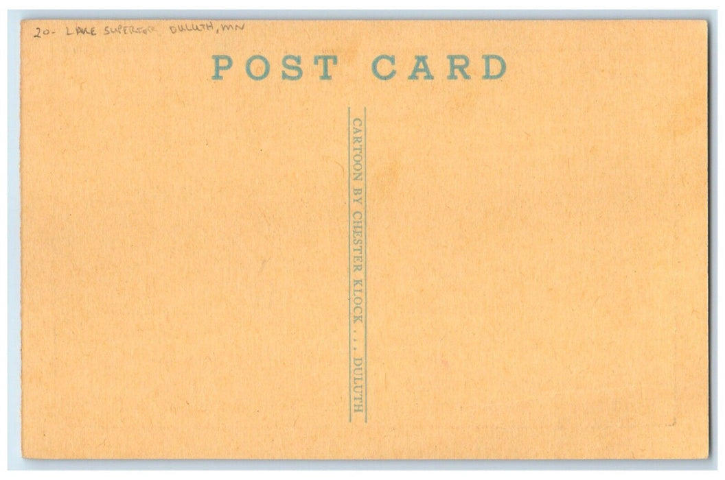 c1910's Man Whoopee Lake Superior Duluth Minnesota MN Unposted Antique Postcard
