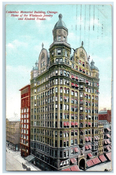 1909 Columbus Memorial Building Home Wholesale Jewelry Chicago Illinois Postcard