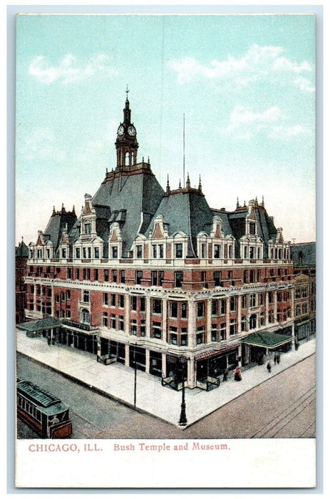 c1910 Aerial View Bush Temple Museum Chicago Illinois Vintage Unposted Postcard