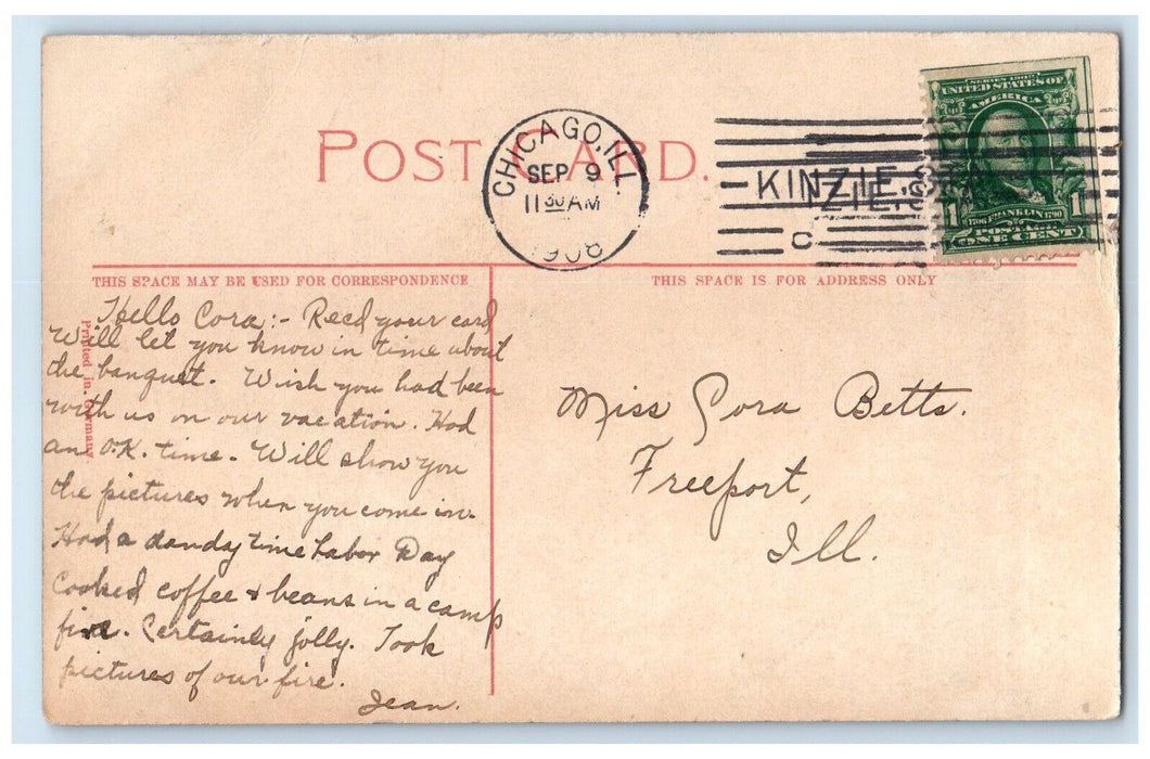 1908 Scenic View Jackson Park Castle River Chicago Illinois IL Vintage Postcard