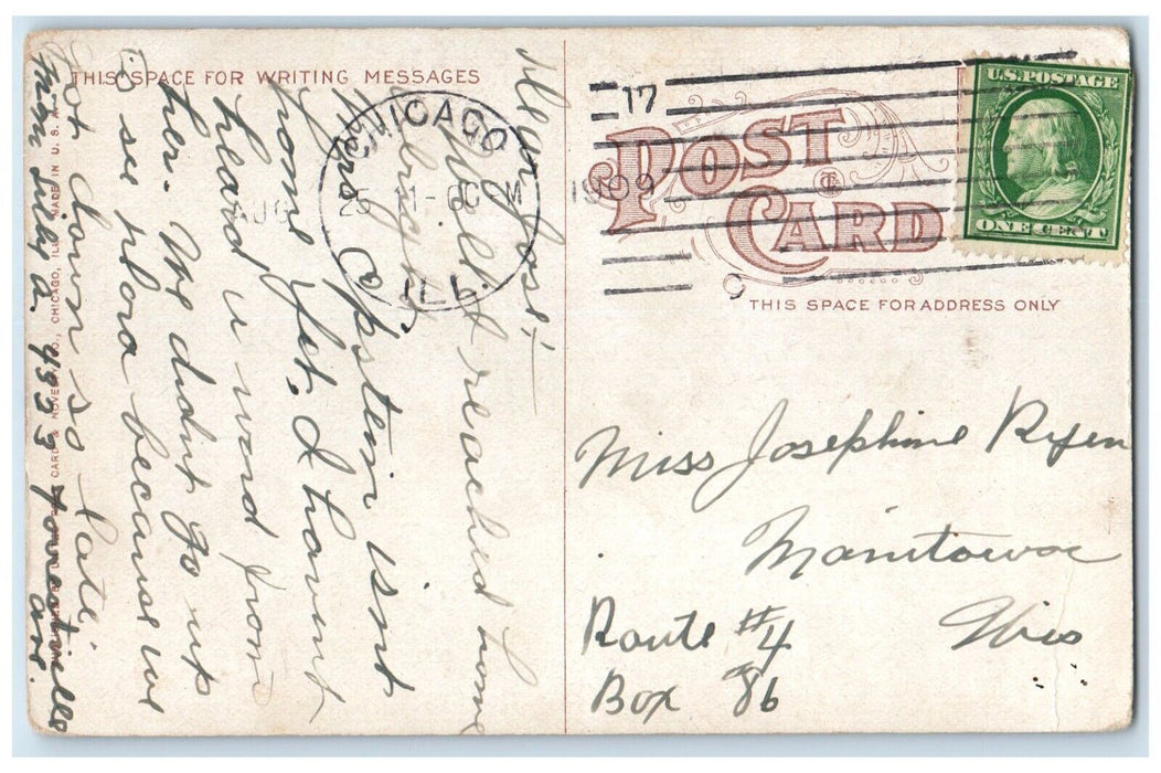 1909 Arch White City Entrance Chicago Illinois Antique Vintage Posted Postcard