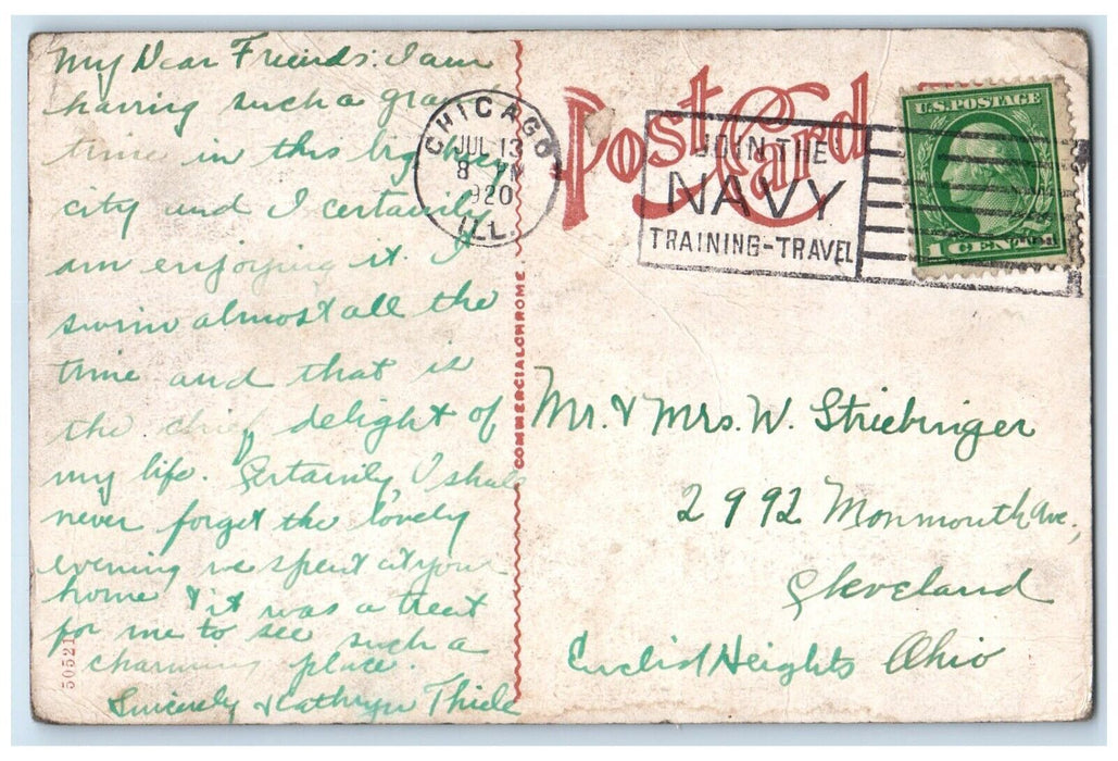 1920 Edgewater Beach Hotel Sheridan Road Chicago Illinois IL Vintage Postcard