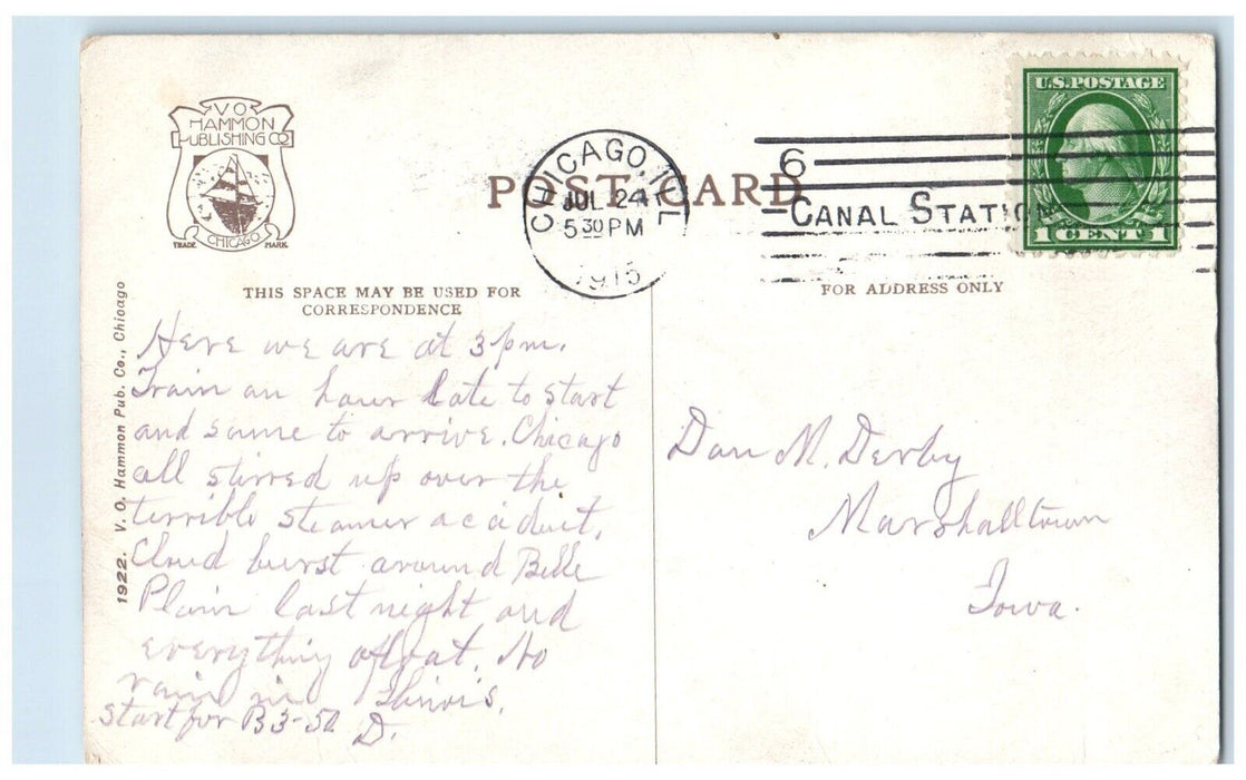 1915 Main Waiting Room Chicago North Western Terminal Chicago Illinois Postcard
