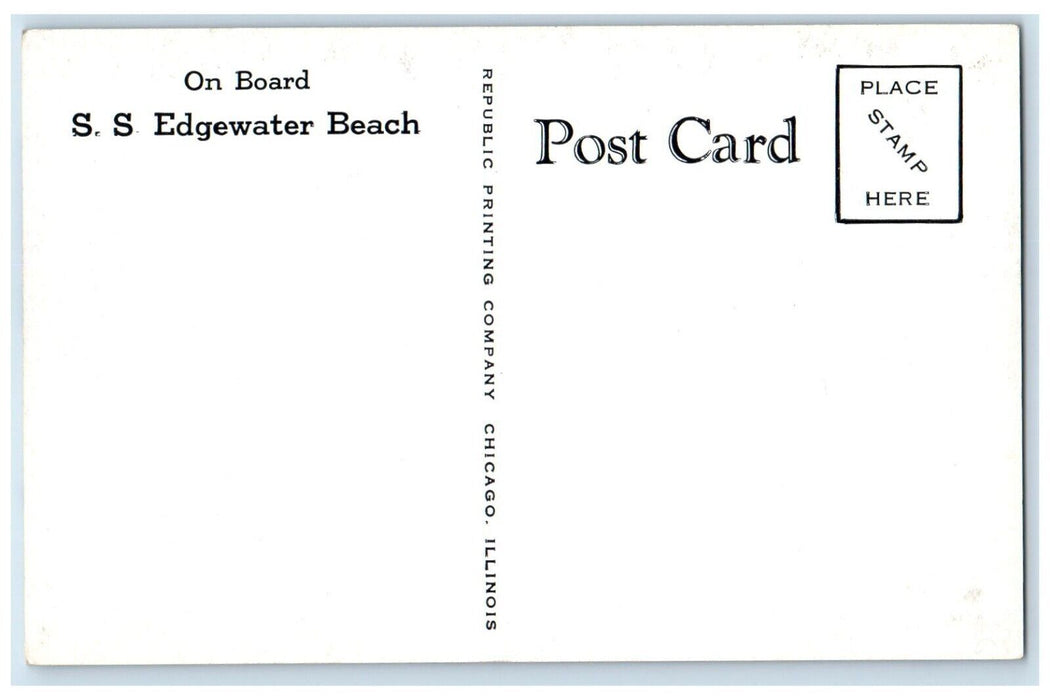 1940 Interior Room Edgewater Beach Yacht Club Hotel Chicago Illinois IL Postcard