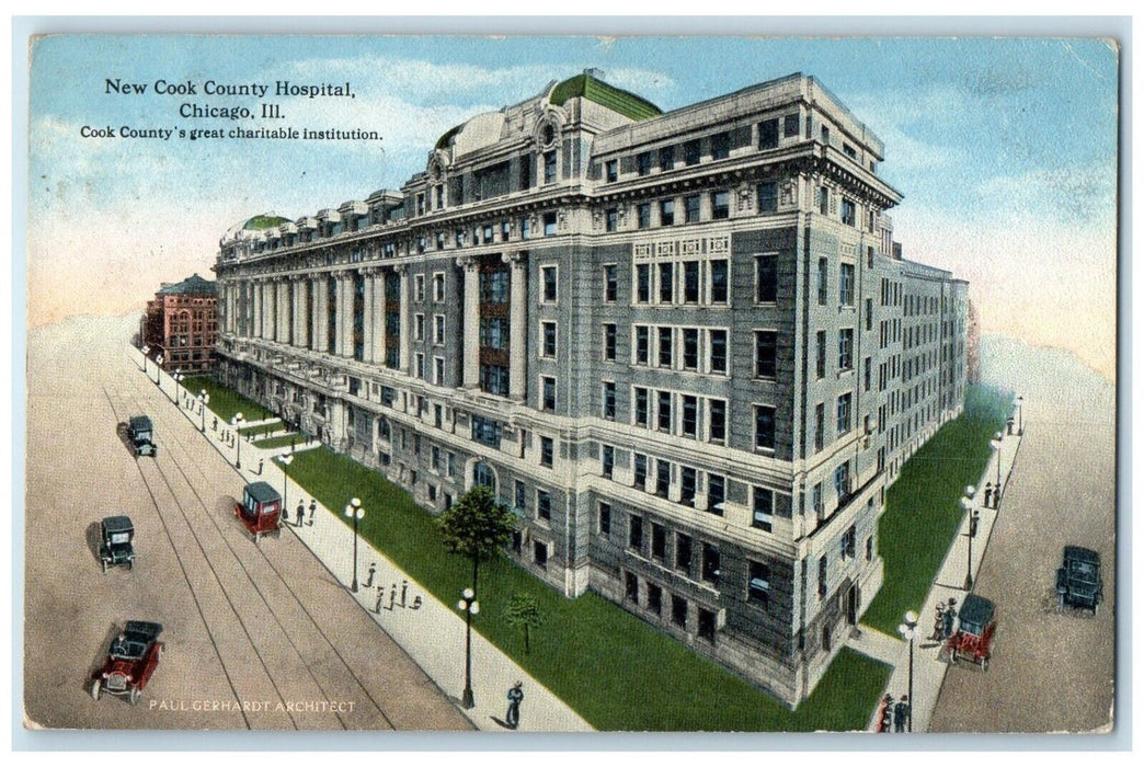 1916 Aerial View New Cook County Hospital Building Chicago Illinois IL Postcard