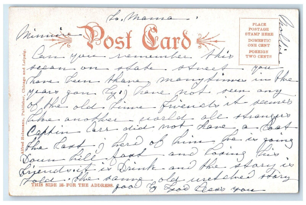 c1905 Adams Street Looking East State St Crowd Chicago Illinois Vintage Postcard