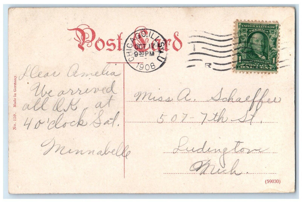 1908 Cook County Hospital Building Chicago Illinois IL Antique Vintage Postcard