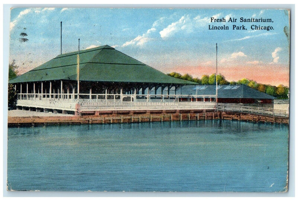 1916 Fresh Air Sanitarium Lincoln Park Chicago Illinois Antique Vintage Postcard